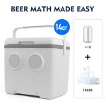 Cooler with Bluetooth Speakers, 48-Hour Ice Retention Cooler with 10W Speakers, [2025 Upgrade] Portable Camping Cooler Speakers for Tailgating, Camping, Lunch