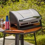 Cuisinart Grillster Portable Gas Grill, Stainless Steel Compact BBQ Grill with Locking Lid for Easy Transport, 8000 BTU Propane Grill with Dishwasher Safe Cooking Grate, Small Grill for Camping & BBQs