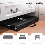 Byliable Folding Table 4 Foot Portable Heavy Duty Plastic Fold-in-Half Utility Table Small Indoor Outdoor Adjustable Height Folding with Carrying Handle, Camping and Party, Black