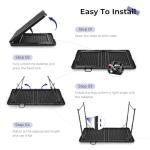 Byliable Folding Table 4 Foot Portable Heavy Duty Plastic Fold-in-Half Utility Table Small Indoor Outdoor Adjustable Height Folding with Carrying Handle, Camping and Party, Black