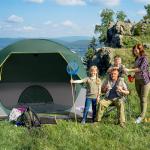 LOYEAHCAMP Tents 4 Person Camping Tent, Easy Setup Waterproof Family Tents for Camping, Portable Dome Tent for Outdoor Camping with Rainfly, Carry Bag DarkGreen