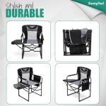 SUNNYFEEL Camping Directors Chair, Heavy Duty,Oversized Portable Folding Chair with Side Table, Pocket for Beach, Fishing,Trip,Picnic,Lawn,Concert Outdoor Foldable Camp Chairs