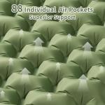 WILDOMS Sleeping Pad for Camping - 4” Thick Inflatable Camping Mat with Built-in Pump & Pillow, Ultralight Self Inflating Camping pad, Backpacking Sleeping Mat for Hiking, Tent, Traveling