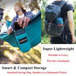 Camping Hammock Double & Single Portable Hammocks Ultralight Nylon Parachute Hammocks with 2 Tree Straps for Backpacking, Travel, Beach, Backyard, Camping, Hiking (Medium, Camouflage)