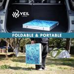 VILLEY Folding Camping Table 4FT, Large Portable Aluminum Table with Adjustable Height, Foldable Lightweight Picnic Table with Carry Handle for Camping, BBQ, Outdoor & Indoor Activities