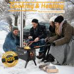 Hot Tent Stove,AVOFOREST Wood Burning Stove,Small Wood Stove with 7 Stainless Chimney Pipes for Outdoor Heating & Cooking, Ice Fishing, Hunting