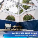 UNP Tents 6 Person Waterproof Windproof Easy Setup,Double Layer Family Camping Tent with 1 Mesh Door & 5 Large Mesh Windows -10'X9'X78in(H) (Navy Blue)