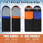Fanfanwin 2 Pack Heated Sleeping Bag for Adults USB Electric Cold Weather Sleeping Bag with 4 Zone Carbon Fiber 3 Adjustable Heating Levels Waterproof for All Season Camping & Hiking(Orange)