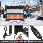 Nice C Heated 3 Person Camping Chair with Canopy, Heated Double Camping Chairs with Battery, Portable Oversized Padded Sports Umbrella Chair with Shade, Cup Holder, Cooler Bag, for Lawn Outdoors