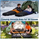 Fanfanwin 2 Pack Heated Sleeping Bag for Adults USB Electric Cold Weather Sleeping Bag with 4 Zone Carbon Fiber 3 Adjustable Heating Levels Waterproof for All Season Camping & Hiking(Orange)