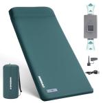 Sleeping Pad for Camping, 3.15" Thick Self Inflating Sleeping Camping Pad with Pillow&Electric Pump,Memory Foam Camping Mattress Pad, 4-Season Camp Sleeping Mat for Travel,Car,Tent,Home-Green