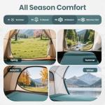 Sleeping Pad for Camping, 3.15" Thick Self Inflating Sleeping Camping Pad with Pillow&Electric Pump,Memory Foam Camping Mattress Pad, 4-Season Camp Sleeping Mat for Travel,Car,Tent,Home-Green