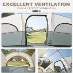 GoHimal 8 Person Tent for Camping, Waterproof Windproof Family Tent with Rainfly, Divided Curtain Design for Privacy Space, Portable with Carry Bag
