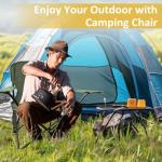 VOYSIGN Folding Camping Chair with Cup Holder & Storage Bag, 225lbs Capacity, Large Anti-Sink Feet, Breathable PE Coated Fabric for Outdoor, Hiking, Beach, Fishing, Backpacking, Green