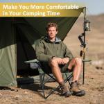 VOYSIGN Folding Camping Chair with Cup Holder & Storage Bag, 225lbs Capacity, Large Anti-Sink Feet, Breathable PE Coated Fabric for Outdoor, Hiking, Beach, Fishing, Backpacking, Green