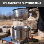 KingCamp Camping Cookware Set, 304 Stainless Steel Campfire Cooking Pots Pan and Kettle with Travel Tote Bag for Camping Outdoor Kitchen Cooking Picnic for 4-6