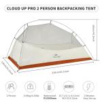 Naturehike Cloud up Pro Backpacking Tent, Waterproof Lightweight 2 Person Tent for Camping, Double Layer Two Person Tent with Footprint(Cloud up Pro(Orange - 210T Polyester))