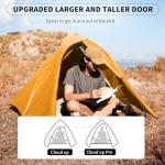 Naturehike Cloud up Pro Backpacking Tent, Waterproof Lightweight 2 Person Tent for Camping, Double Layer Two Person Tent with Footprint(Cloud up Pro(Orange - 210T Polyester))