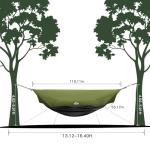 Night Cat Camping Hammock Tent: Lightweight Portable 4 in 1 Hammock with Rain Tarp and Mosquito Net for Hiking Jungle Outdoor Green