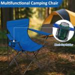 SAILARY Folding Camping Chair with Cup Holder, 225lbs Capacity, Portable Foldable Chair with Large Anti-Sink Feet, PE Coated Fabric for Outdoor, Beach, Fishing, Backpacking, Blue 2PCS