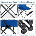 SAILARY Folding Camping Chair with Cup Holder, 225lbs Capacity, Portable Foldable Chair with Large Anti-Sink Feet, PE Coated Fabric for Outdoor, Beach, Fishing, Backpacking, Blue 2PCS
