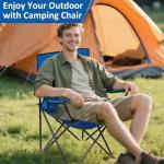 SAILARY Folding Camping Chair with Cup Holder, 225lbs Capacity, Portable Foldable Chair with Large Anti-Sink Feet, PE Coated Fabric for Outdoor, Beach, Fishing, Backpacking, Blue 2PCS