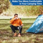 SAILARY Folding Camping Chair with Cup Holder, 225lbs Capacity, Portable Foldable Chair with Large Anti-Sink Feet, PE Coated Fabric for Outdoor, Beach, Fishing, Backpacking, Blue 2PCS