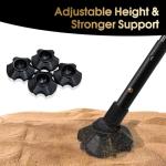 MOON LENCE High Back Folding Camping Chairs, Height-Adjustable, Widened Seat, for Beach with Anti-Sinking Feet