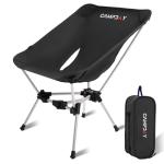 Campday Camping Chair Backpacking Portable Hiking Ultralight Small Lightweight Folding Chair for Outdoor Camp Beach Picnic Concert, Supports 330lbs (Black,1PCS)