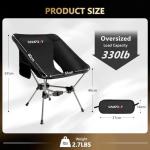 Campday Camping Chair Backpacking Portable Hiking Ultralight Small Lightweight Folding Chair for Outdoor Camp Beach Picnic Concert, Supports 330lbs (Black,1PCS)
