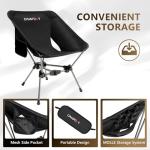 Campday Camping Chair Backpacking Portable Hiking Ultralight Small Lightweight Folding Chair for Outdoor Camp Beach Picnic Concert, Supports 330lbs (Black,1PCS)