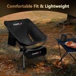 Campday Camping Chair Backpacking Portable Hiking Ultralight Small Lightweight Folding Chair for Outdoor Camp Beach Picnic Concert, Supports 330lbs (Black,1PCS)