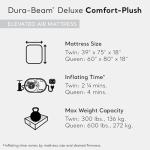 Intex Dura-Beam Deluxe Comfort-Plush Elevated: Fiber-Tech – Queen Size – Built-in Electric Pump – 18in Bed Height – 600lb Weight Capacity