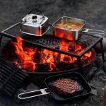 ALOCS Camping Cookware Set, Stainless Steel Pot, 7-inch Non-Stick Pan, Portable Kettle, Outdoor Cooking System with Carry Bag for Kitchen, Picnic, Hiking, Backpacking,Fishing and Campfire