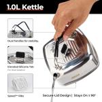 ALOCS Camping Cookware Set, Stainless Steel Pot, 7-inch Non-Stick Pan, Portable Kettle, Outdoor Cooking System with Carry Bag for Kitchen, Picnic, Hiking, Backpacking,Fishing and Campfire