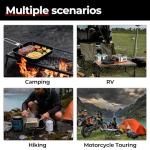 ALOCS Camping Cookware Set, Stainless Steel Pot, 7-inch Non-Stick Pan, Portable Kettle, Outdoor Cooking System with Carry Bag for Kitchen, Picnic, Hiking, Backpacking,Fishing and Campfire