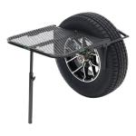 Tire Table Vehicle Tire-Mounted Steel Camping, Travel, Tailgating and Outdoor Work Table, Black (Steel) , 29 x 23 x 1.5"