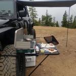 Tire Table Vehicle Tire-Mounted Steel Camping, Travel, Tailgating and Outdoor Work Table, Black (Steel) , 29 x 23 x 1.5"