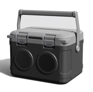 GETUHAND Camp Cooler with Bluetooth Speaker 22 Quart，48 Hours Ice Retention, Portable Handle, Outdoor Camping Cooler for BBQs, Beach, Hiking Black