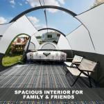 CAMPROS CP Tent 8 Person Camping Tents, Weather Resistant Family Tent, 5 Large Mesh Windows, Double Layer, Divided Curtain for Separated Room, Portable with Carry Bag