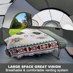 CAMPROS CP Tent 8 Person Camping Tents, Weather Resistant Family Tent, 5 Large Mesh Windows, Double Layer, Divided Curtain for Separated Room, Portable with Carry Bag