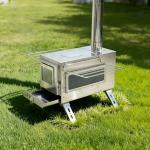 Hot Tent Stove, unho Wood Burning Stove, Portable Wood Stove with 6 Stainless Chimney Pipes for Outdoor Heating & Cooking, Ice Fishing, Hunting,Winter Warmth