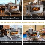 Hot Tent Stove, unho Wood Burning Stove, Portable Wood Stove with 6 Stainless Chimney Pipes for Outdoor Heating & Cooking, Ice Fishing, Hunting,Winter Warmth