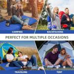 FNARMW Camping Sleeping Pad 5 Inch, Inflatable Sleeping Pad with Pillow & Built-in Foot Pump - Extra Thick Air Mattress for Camping, Backpacking, Tent - Lightweight Compact Floor Bed (Blue Grey)