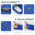 FNARMW Camping Sleeping Pad 5 Inch, Inflatable Sleeping Pad with Pillow & Built-in Foot Pump - Extra Thick Air Mattress for Camping, Backpacking, Tent - Lightweight Compact Floor Bed (Blue Grey)