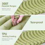 Xoxocos Sleeping Pad for Camping, Self Inflating Sleeping Pad Extra Thick Sleeping Mat with Pillow Built-in Foot Pump, Ultralight Inflatable Sleeping Pads Connectable Air Mattress for Backpacking