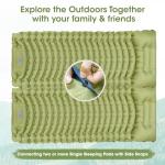 Xoxocos Sleeping Pad for Camping, Self Inflating Sleeping Pad Extra Thick Sleeping Mat with Pillow Built-in Foot Pump, Ultralight Inflatable Sleeping Pads Connectable Air Mattress for Backpacking