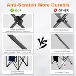 Romswi Oversized Camping Chairs,Heavy Duty Support 500 LBS,Padded Back & Arm Sport Chairs, Cup Holder Cooler Bag, Collapsible Folding Chairs for Outdoor, Fishing & Garden, Black,2-Pack