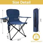 VOYSIGN Folding Camping Chair with Cup Holder & Storage Bag, 225lbs Capacity, Large Anti-Sink Feet, Breathable PE Coated Fabric for Outdoor, Hiking, Beach, Fishing, Backpacking, Cyan