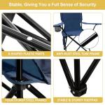 VOYSIGN Folding Camping Chair with Cup Holder & Storage Bag, 225lbs Capacity, Large Anti-Sink Feet, Breathable PE Coated Fabric for Outdoor, Hiking, Beach, Fishing, Backpacking, Cyan